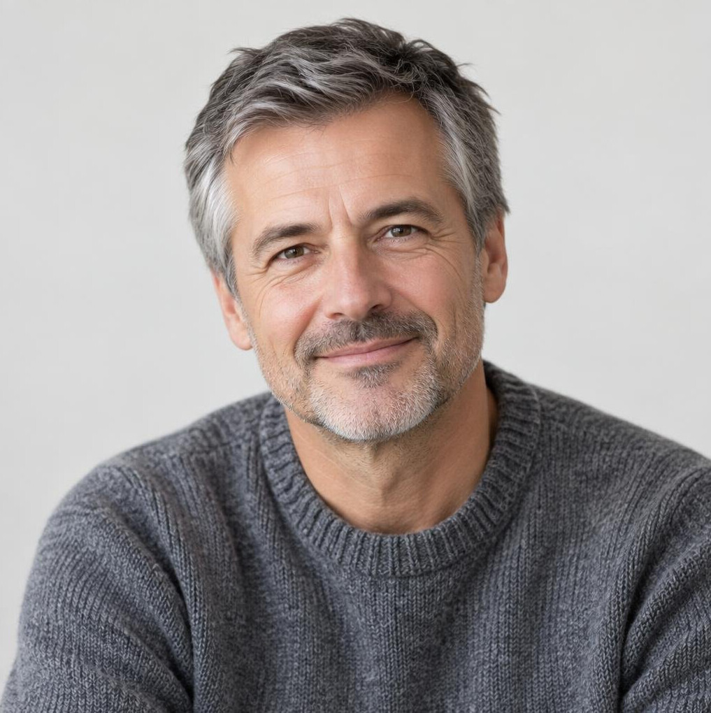 Portrait of a Slovenian male mental wellbeing coach smiling
